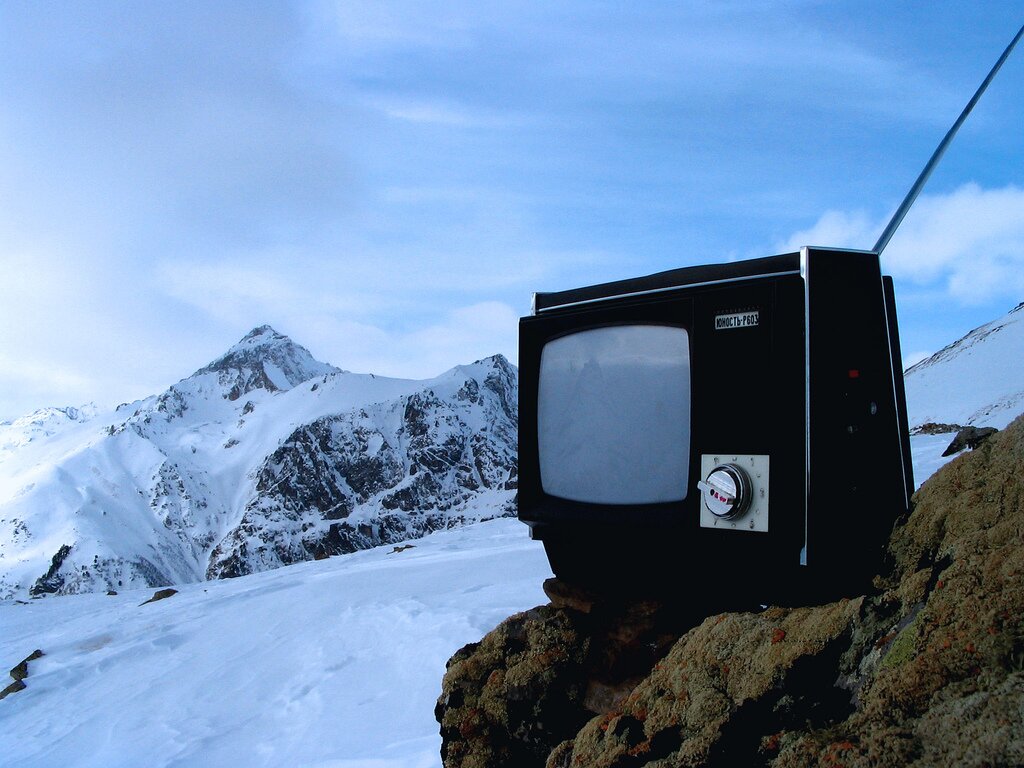 "Yeti Tv", author: Glebkach, source: Flickr...a tv found in the Caucasian Mountains